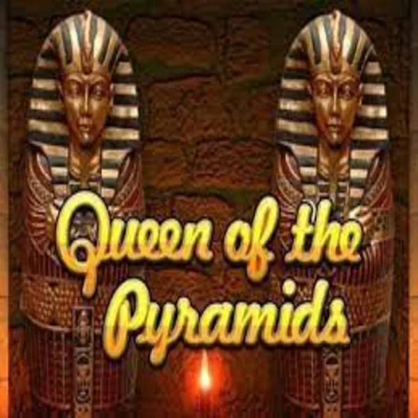 Queen of the Pyramids slot logo by Playtech at Lyra Bet Casino